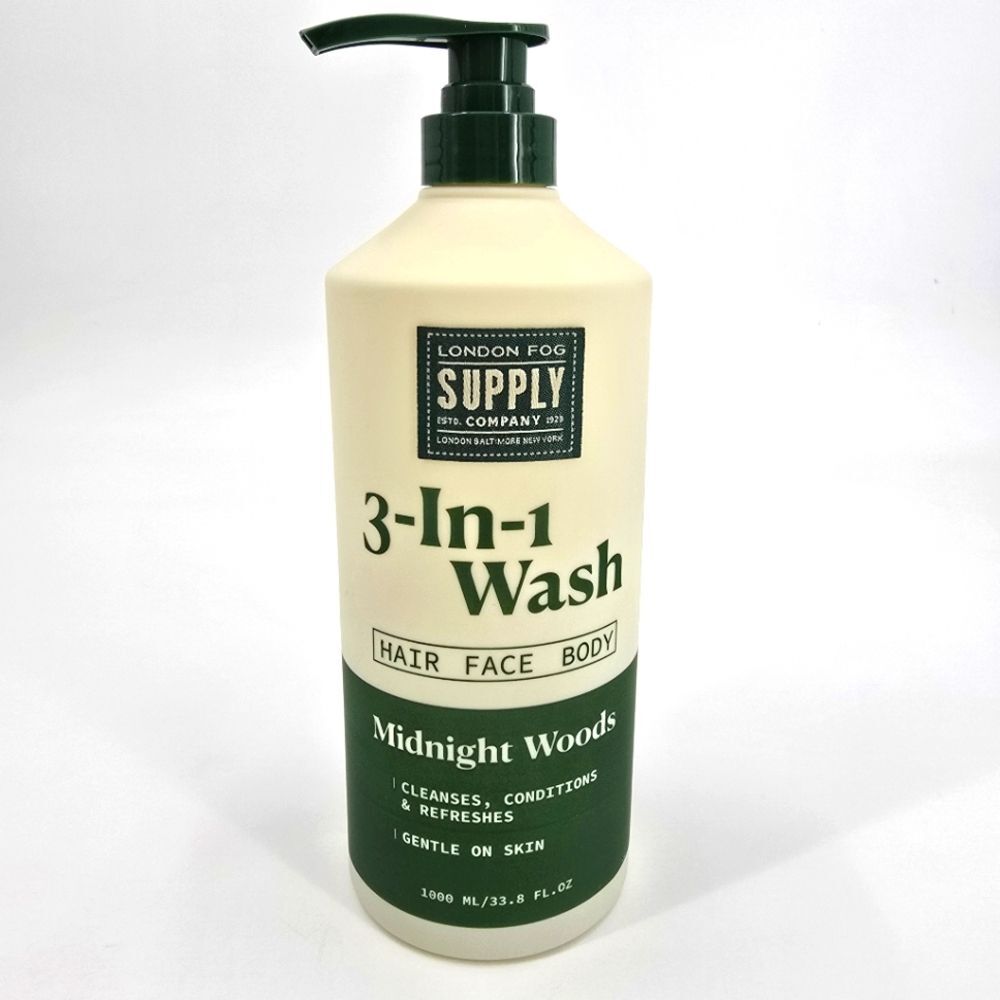 London Fog Supply 3-In-1 Wash Hair Face Body Midnight Woods 33.8 fl.oz New